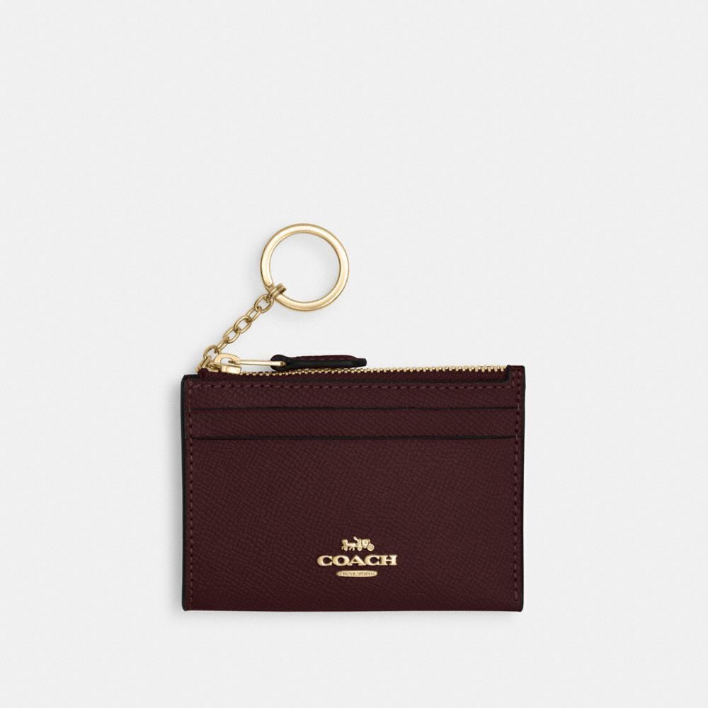 Wine/Burgundy Coach Mini Skinny Id Case